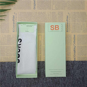 Great value! Off-white street hip hop men and women towel bottom sports tube socks off letter <gift boxed socks> AH