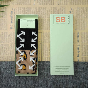 Great value! Off-white street hip hop men and women towel bottom sports tube socks off letter <gift boxed socks> AH
