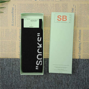 Great value! Off-white street hip hop men and women towel bottom sports tube socks off letter <gift boxed socks> AH