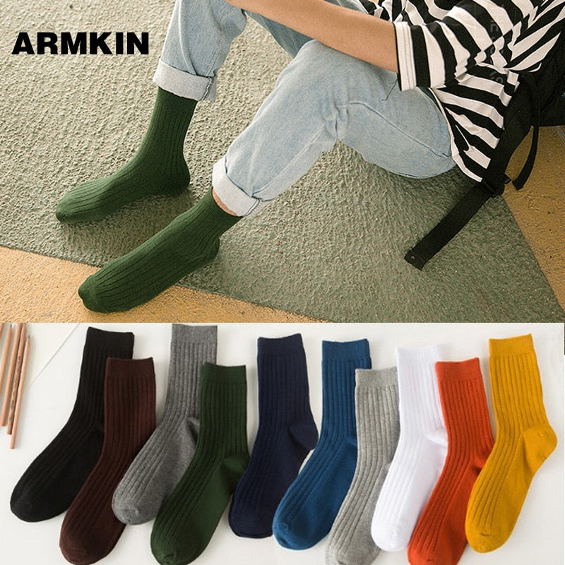 ARMKIN 10 Colors socks men High Quality Combed Cotton Pure Color skarpety Casual calcetas