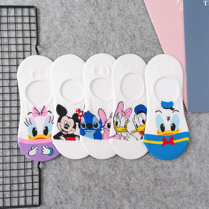 korean Spring Summer black white Breathable Comfortable kawaii short ankle sock calcetines Cartoon mouse sock Unique Funny women